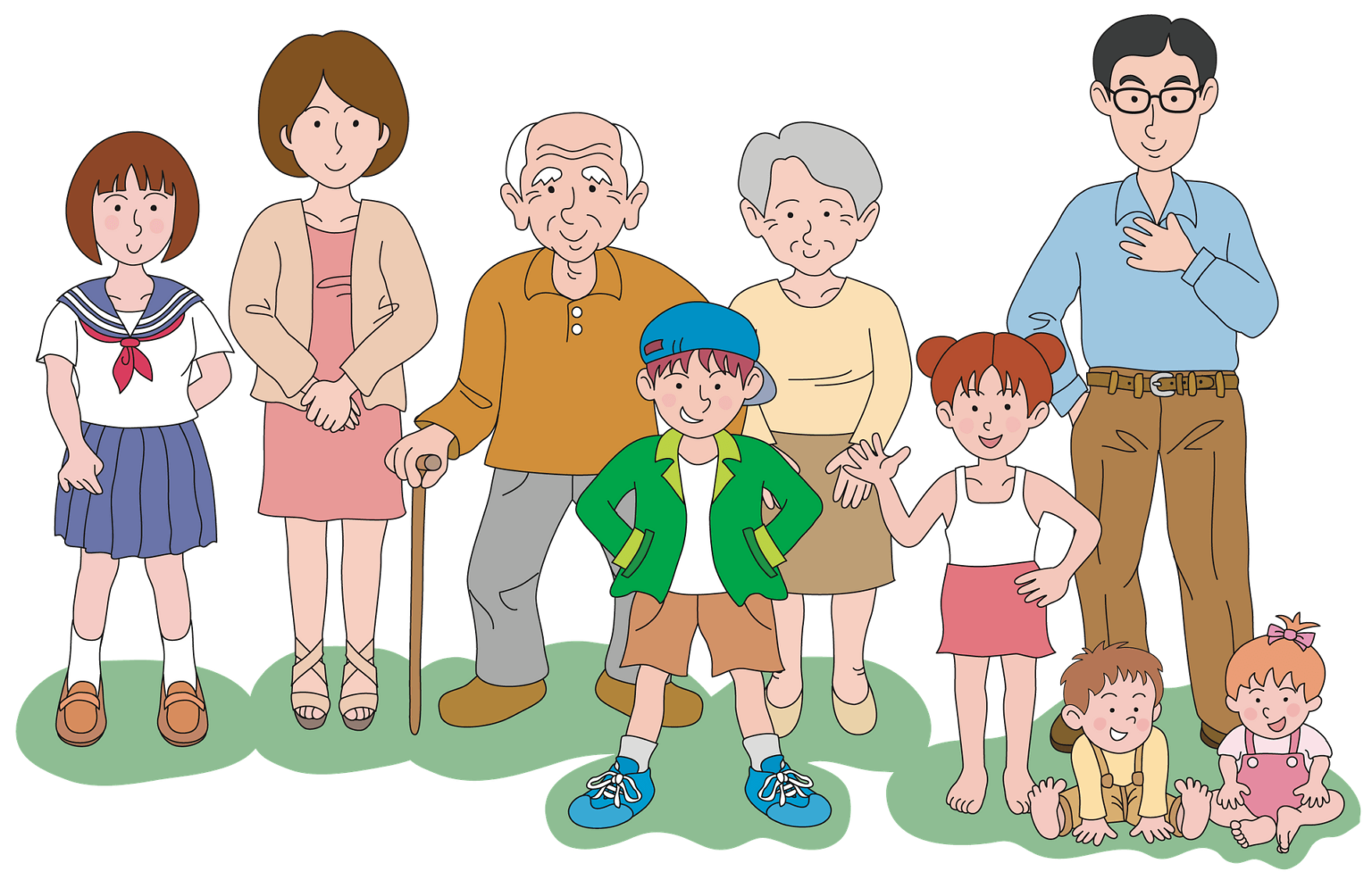 Мама папа дедушка. Многопоколенная семья. Три поколения семьи иллюстрация. Члены семьи поколения. Семья поколения рисунок.